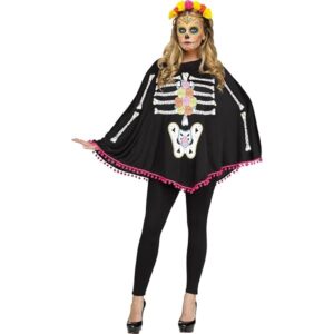 Day of the Dead Poncho O/S