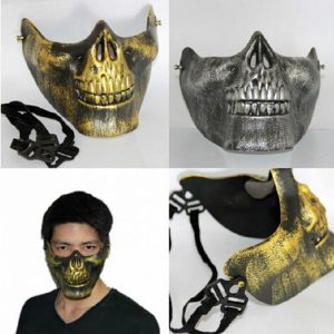 SILVER SKELETON HALF MASK O/S