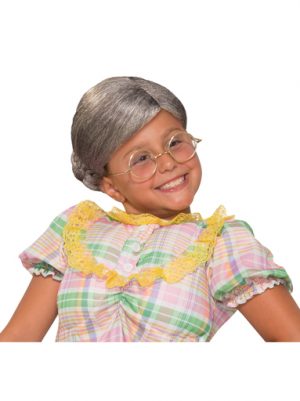 OLD LADY BUN WIG CHILD SIZE