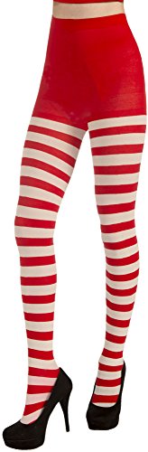 RED AND WHITE STRIPPED TIGHTS O/S