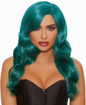 Long Wavy Teal Wig