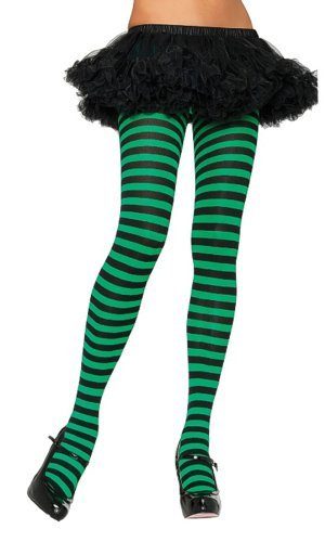 Nylon Striped Tights Hosiery - One Size