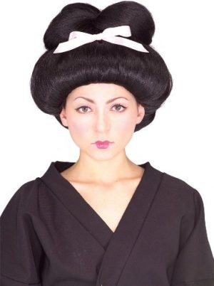Geisha Girl Wig, Black, One Size