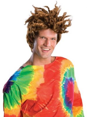 Dreaded Dude Auburn Wig, Brown, One Size