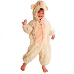 Toddler Girls Ivory Sheep Costume Size 3T Multi-Colored