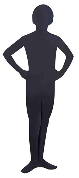 BLACK I'M IMVISIBLE COSTUME KIDS LARGE