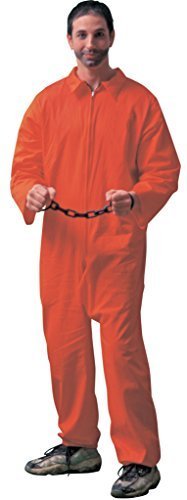 Jailbird Jailhouse Jumpsuit Orange Adult STD