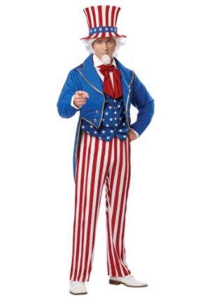 Mens Deluxe Uncle Sam Costume Medium