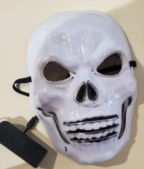 White/White Light Up Skull Mask