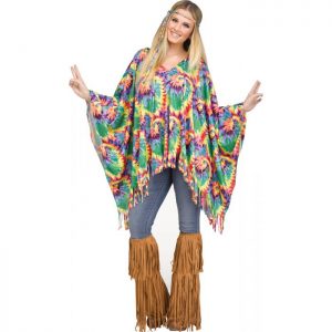 Tie Dye Hippie Poncho