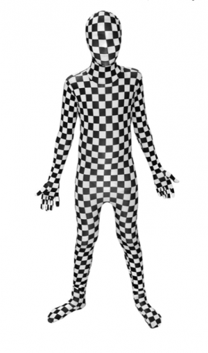 Kid's Morphsuits Black and White Check - Medium