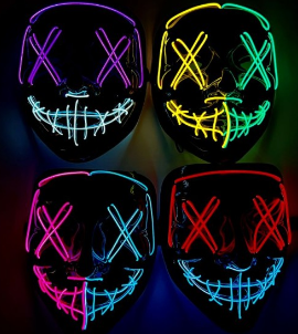Mask 2-Tone Light Up Colors Vary