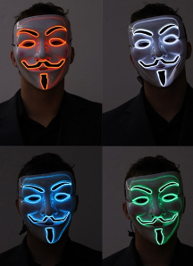 Mask Light Up Colors Vary