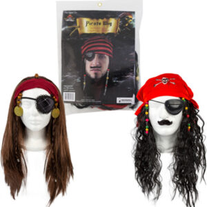 PIRATE WIG 3AST HAIR/BANDANA/BRAIDS 19.5INL HAIR PIRATEPB/ILLUS INSERT CARD