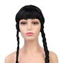 Black Pigtail Wig with Bangs Wednesday