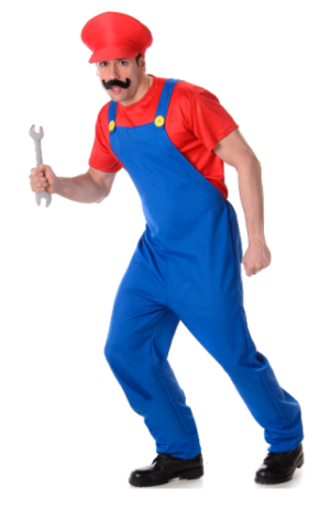 Men's Red Plumber GUY (MARIO) LARGE