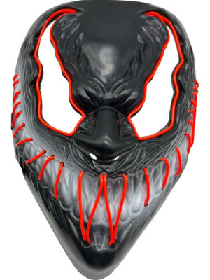 Symbiote Monster Mask With Red Party Wire EL Light Up Costume Accessory