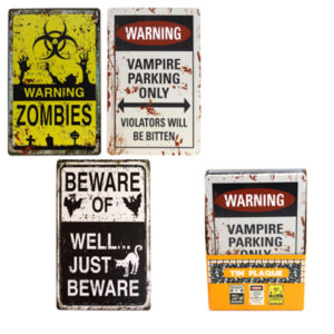 Halloween printed tin plaque